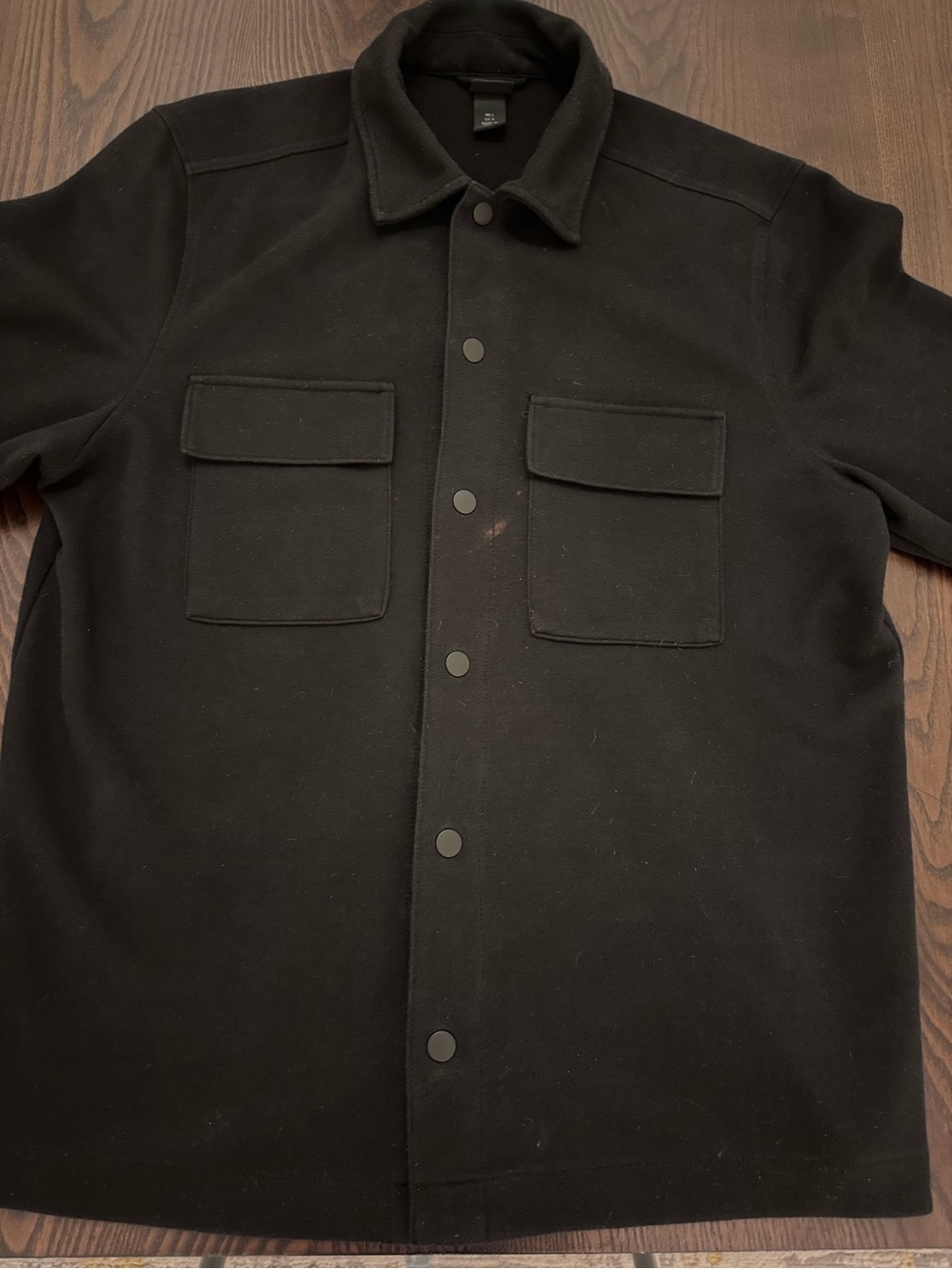H&M Black Snap-Front Overshirt Shacket – Men’s Large